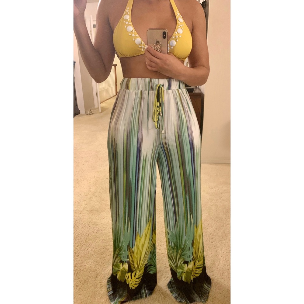 Tropical Wide Leg Vacation Pants
